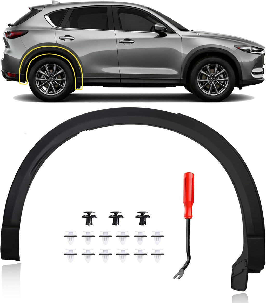 Passenger Side Rear Fender Trim for Mazda CX5 2017 2018 2019 2020 2021, Mazda CX5 Accessories, Textured Black Rear Right Side Wheel Arch Fender Flare Molding Trim For MA1790101 | KB7W51W60F8N