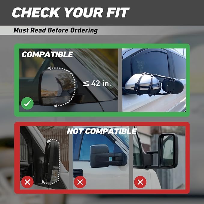 Extended Towing Mirrors, Universal Clip-On Side Mirror Extensions - Image 5