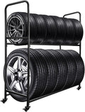 Rolling Tire Rack For Garage, Tire Storage Rack, Adjustable Metal by ZUIWAN