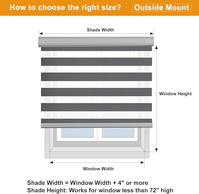 Persilux Cordless Zebra Blinds for Windows Free-Stop Roller Shades Dual Layer - Image 8