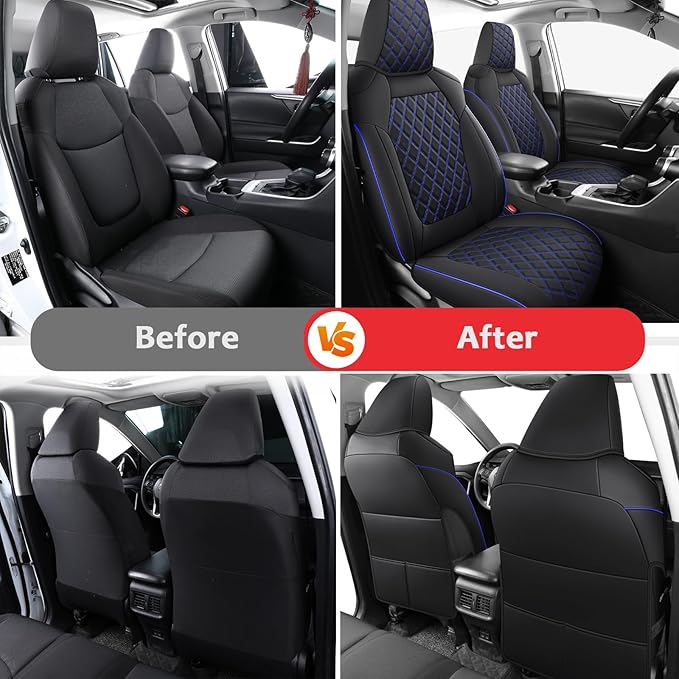 MIROZO Rav4 Seat Covers Full Set, Faux Leather Car Seat Covers Compatible - Image 5