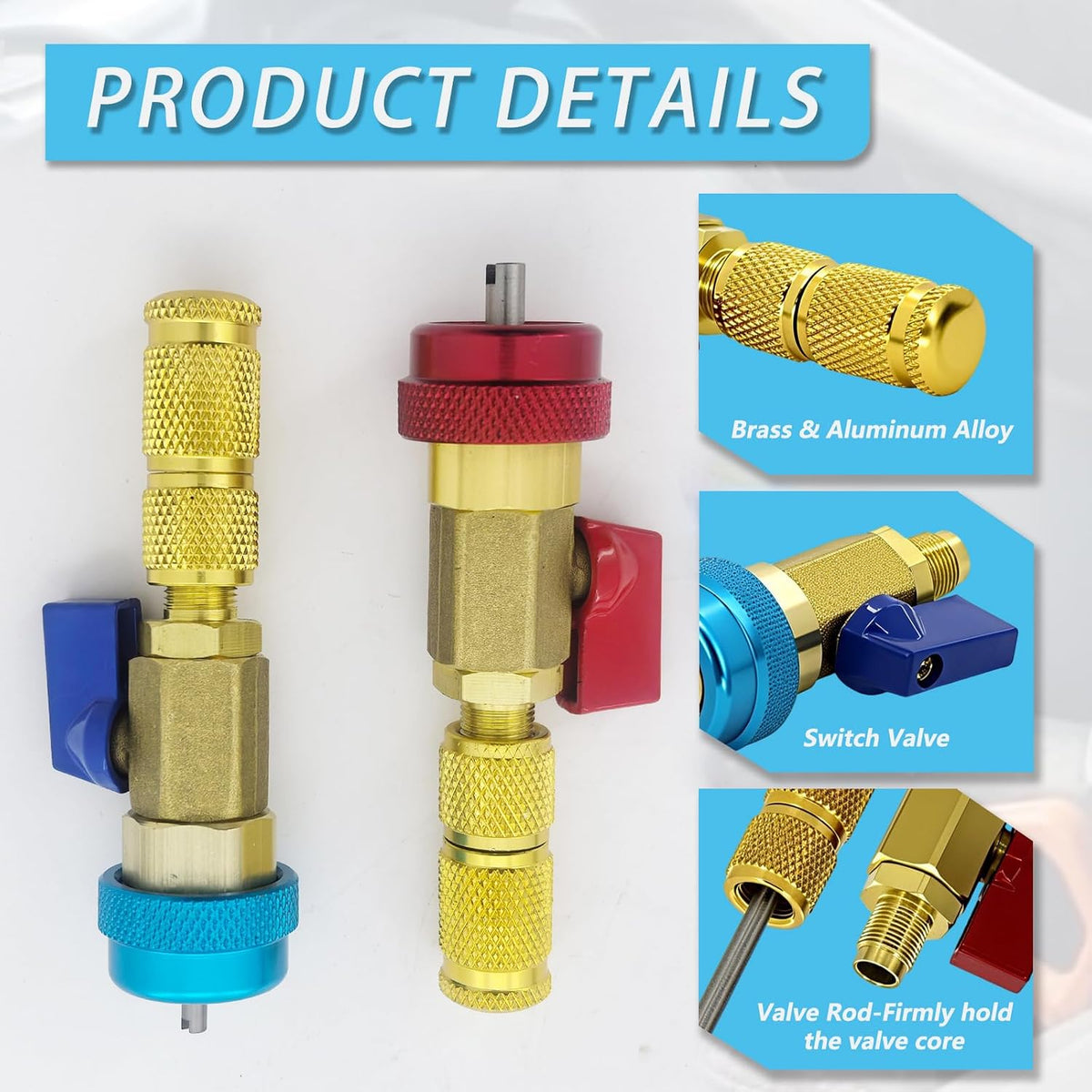 r134a r1234yf ac valve core removal tool kit-universal shown in use