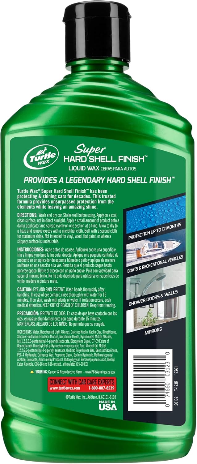 Turtle Wax T-123R Super Hard Shell Liquid Car Wax - 16 Fl Oz., Green