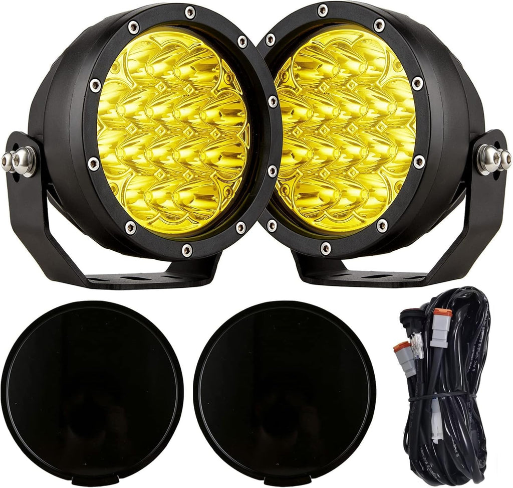 BIGLION.X 5Inch 160W Round Offroad Lights 18800LM LED Amber Fog Lights Yellow