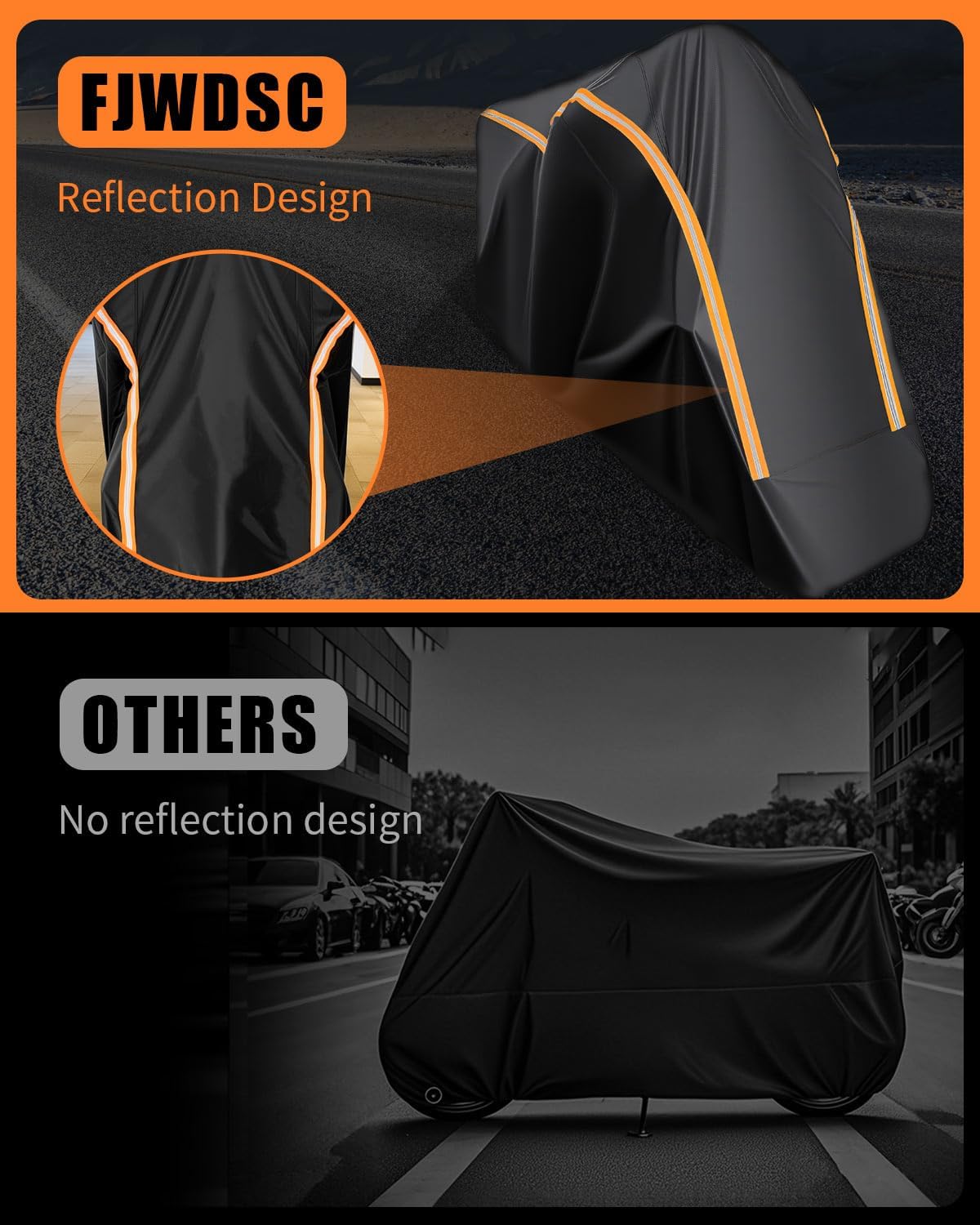 full enclosed motorcycle cover waterproof outdoor fit length, front angle view