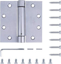 2 Pack - 4.5"x4" Brushed Satin Chrome Finish Self Closing Reversible Door Hinge