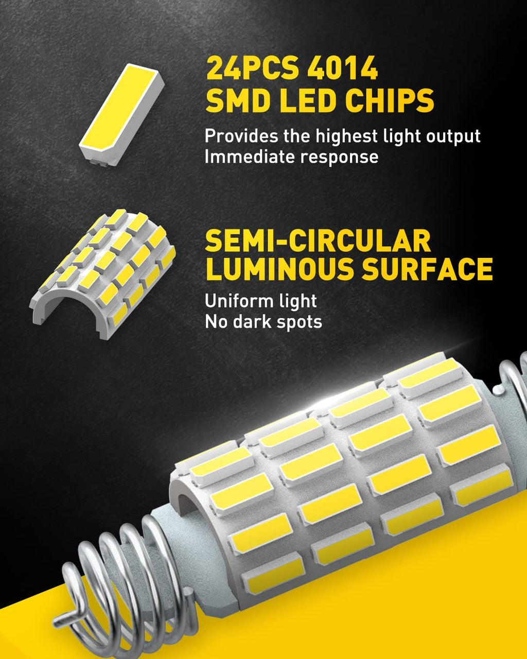 AUXITO 578 LED Bulb 211-2 212-2 Light Bulb 39 41 42MM Interior Lights 6500K White Super Bright 4014 SMD Festoon Error Free for Car Truck LED Dome Map Door License Plate Courtesy Parking Lights, 2 Pack