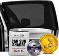 XL/Car Side Window Shades for SUV. 8 Sizes/2 Pack. Stretch-to-Fit Mesh for Rear Windows Up to H:20" x W:46". Sun, Heat & Bugs Protection, Blocks 96% UVA. Camping Windows Screens | Qualizzi®