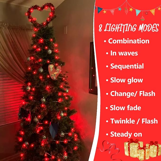 YEGUO 165ft 500 LED Halloween Lights Outdoor Waterproof, Red String Lights In...