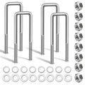 hot dipped galvanized square u-bolts,2 inch wide, (1/2", main product view