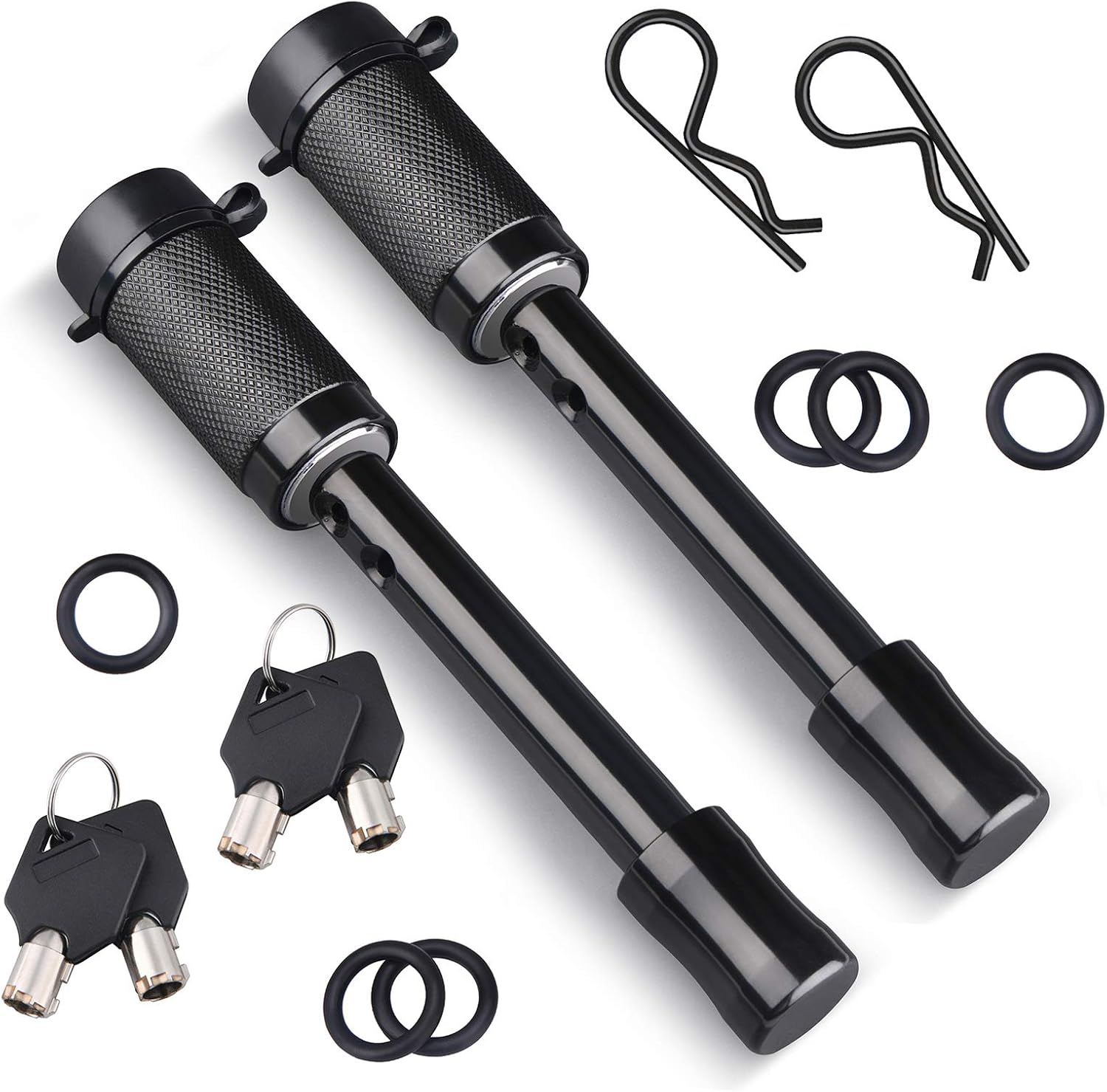 Kohree Trailer Hitch Pin Lock Set, 5/8 Inch Locking Hitch Pin with Keys, Tow Hitch Receiver Pin Lock Set Trailer Locking Pin for Class III IV Tow RV Trailer Hitch, Anti-Theft & Anti Rattle