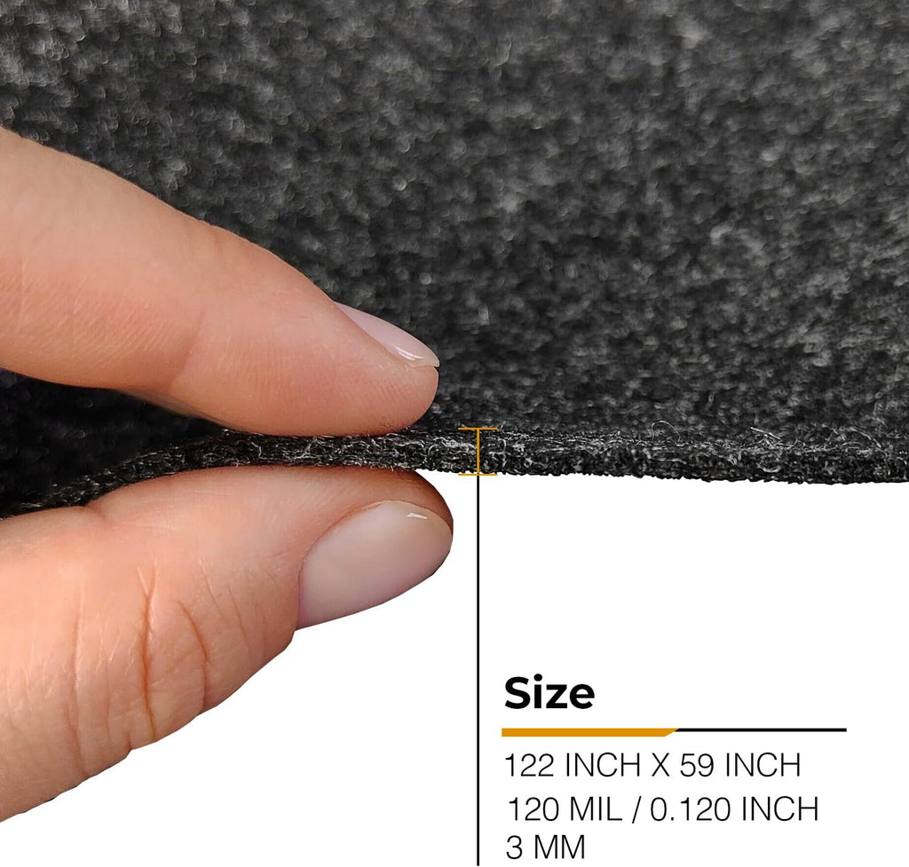 Siless 59"x122" Black Underfelt Carpet for Speaker, Sub Box Carpet, Auto, RV, Boat, Marine, Truck, Car Trunk Felt Fabric Material