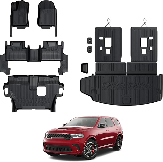 Floor Mats for 2016-2024 2025 Dodge Durango 7-seat, All Weather TPE Cargo Liner by GALVAGNITE