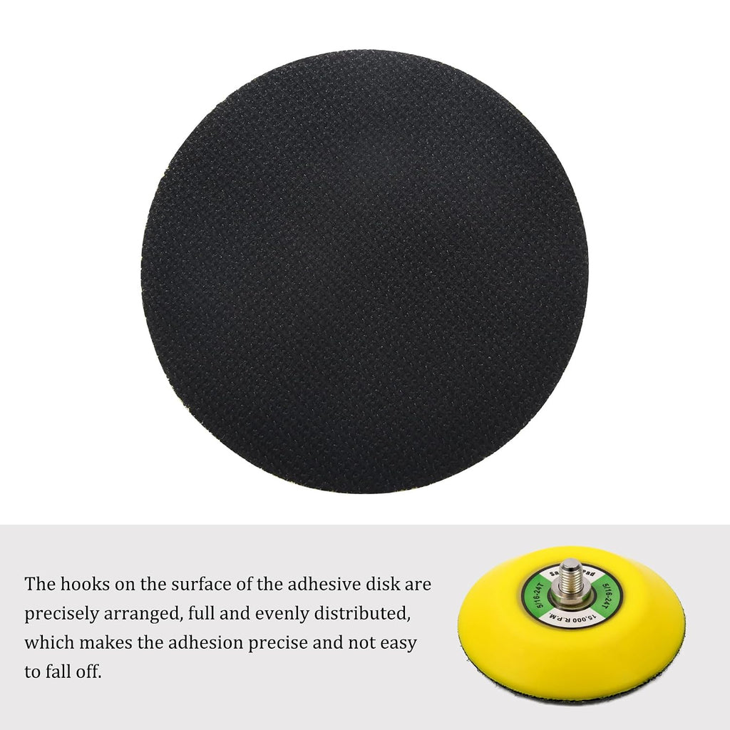 3-Inch Dual-Action Hook & Loop Fastener Flexible Backing Plate, 3" Polishing Pad with 5/16"-24 Threads