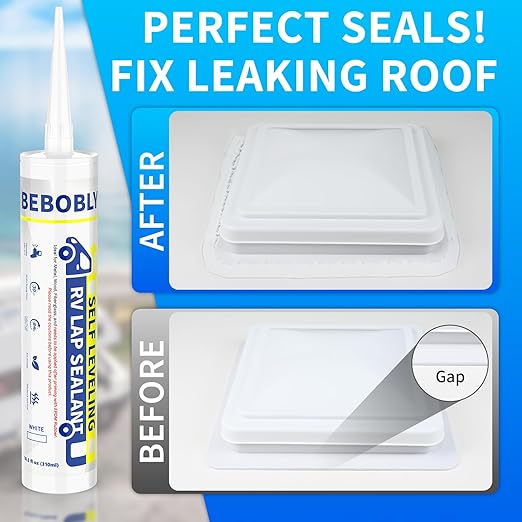 RV Roof Sealant, Self Leveling Lap Sealant White, RV Caulking Sealant Waterproof - Image 5