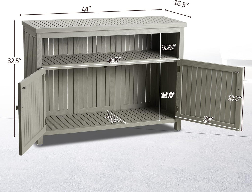ahb outdoor console sideboards buffet cabinet(grey), package contents