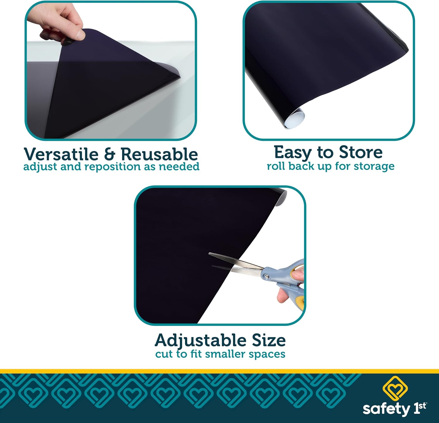 Safety 1st Cling Car Window Shades, 2 Pieces, Black Tint | Sun Blocker, UV Protection, Static Cling, Privacy Shade, For Baby