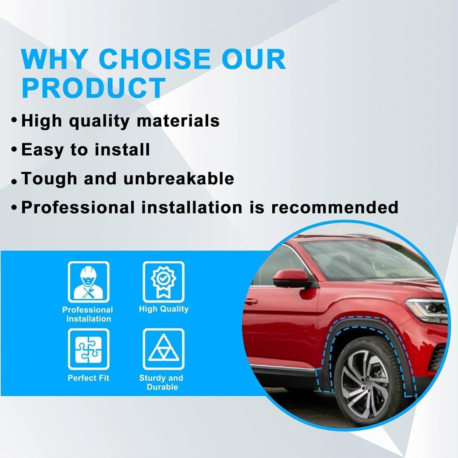 SecosAutoparts Front Fender Flare Right Side Compatible with Volkswagen Atlas 2018-2021 Replace# 3CN853718B9B9