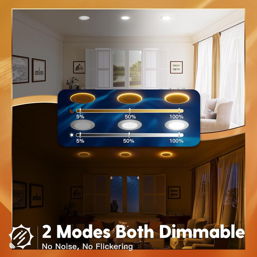 freelicht 4 pack 5/6 inch 5cct led recessed showing dimensions