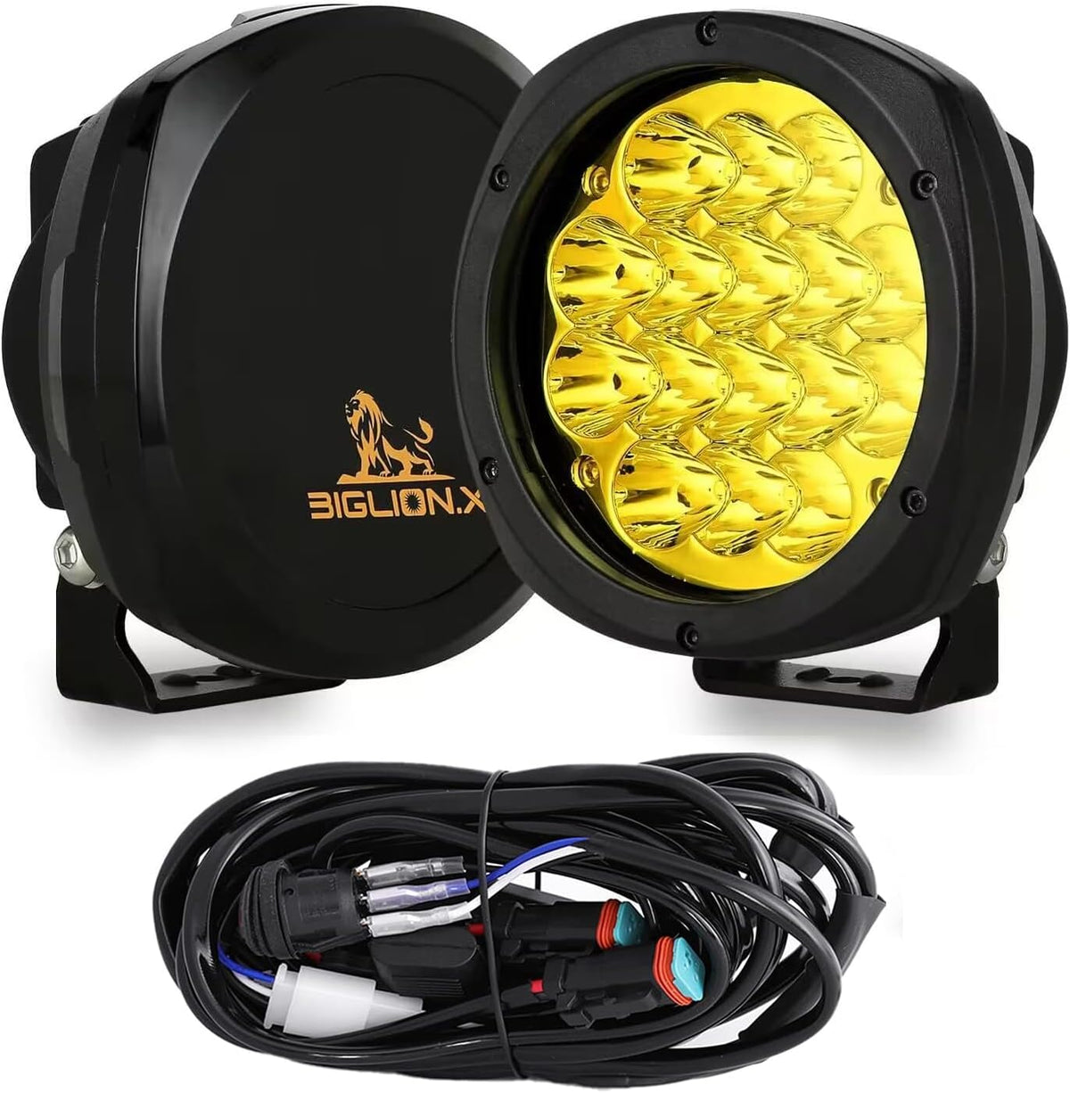 biglion.x 5 inch pair 160w amber round led, main product view