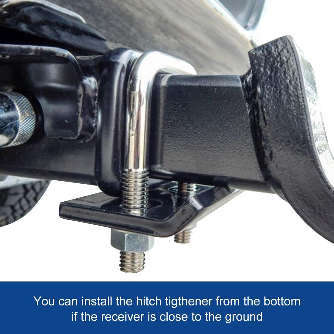 CZC AUTO Hitch Tightener, Heavy Duty Anti-Rattle Stabilizer for 1.25" and 2" Hitches, Reduce Movement from Hitch Tray Cargo Carrier Bike Rack Trailer Ball Mount, Rust Free (2 Pack, Carbon Steel)