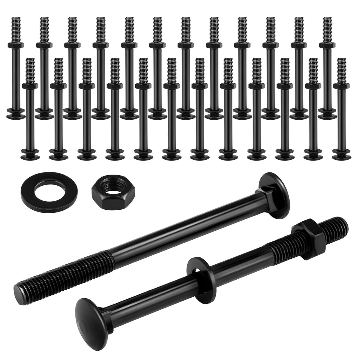 zonon 24 sets carriage bolt, black, 1/2 x, main product view