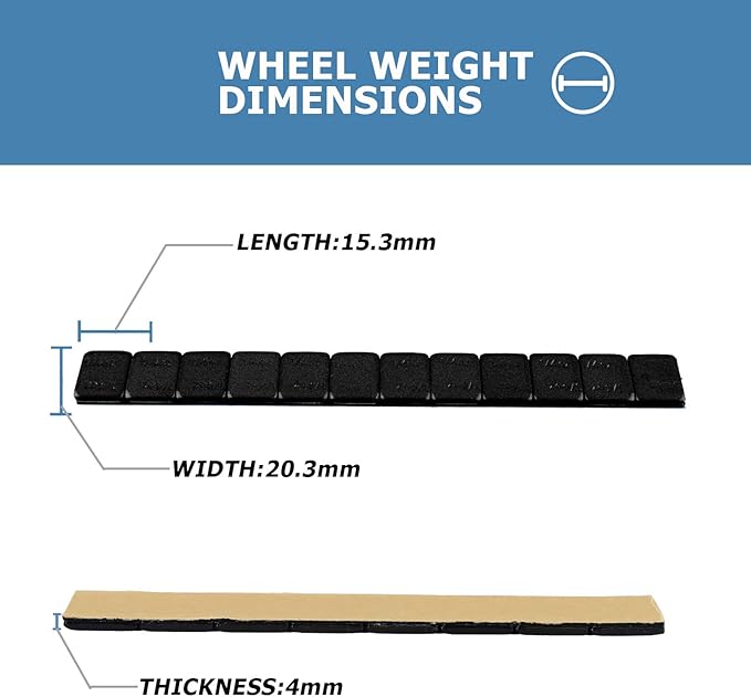 1/4 Oz Black Stick on Wheel Weights, Adhesive Backed Wheel Weights - Image 4