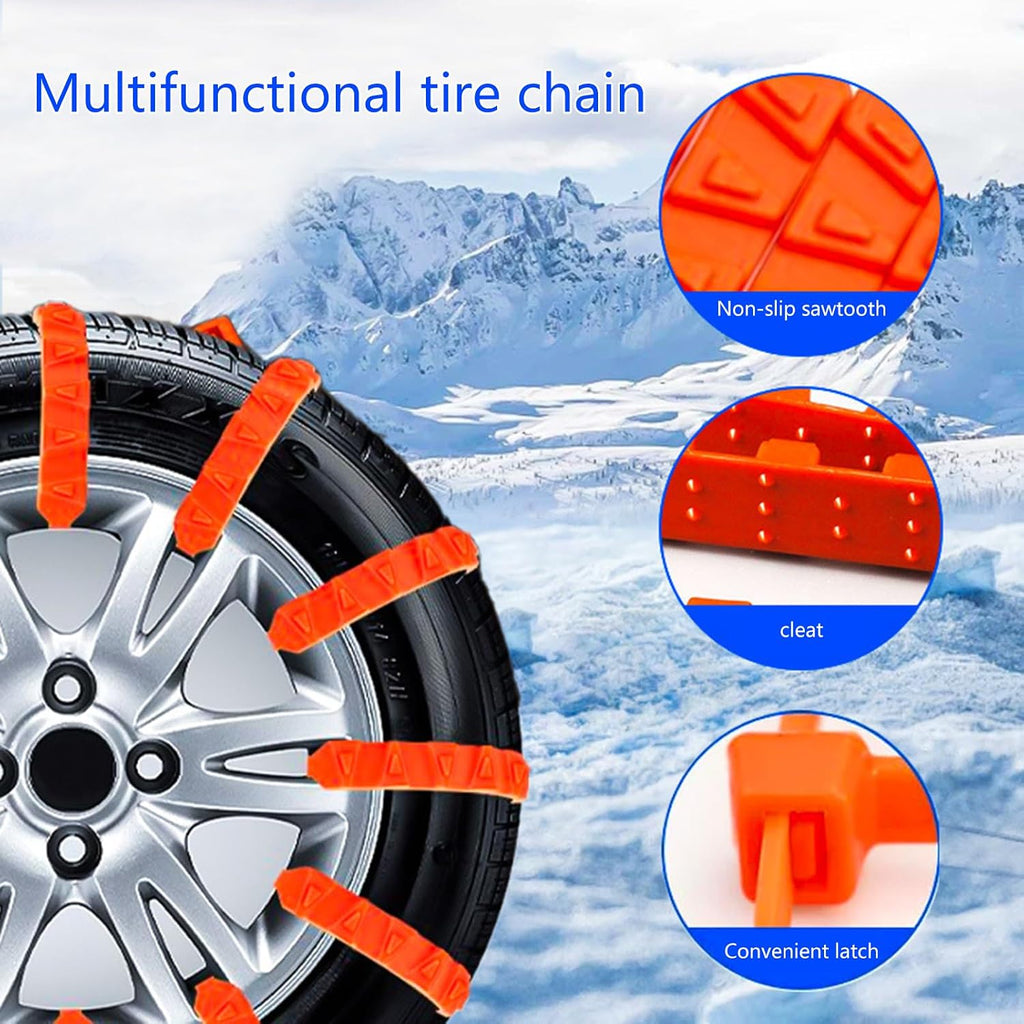 Snow Tire Chains Snow Chain Adjustable Chains for Motorcycles Scooter Electric Bike Anti Skid Cable Tie Portable
