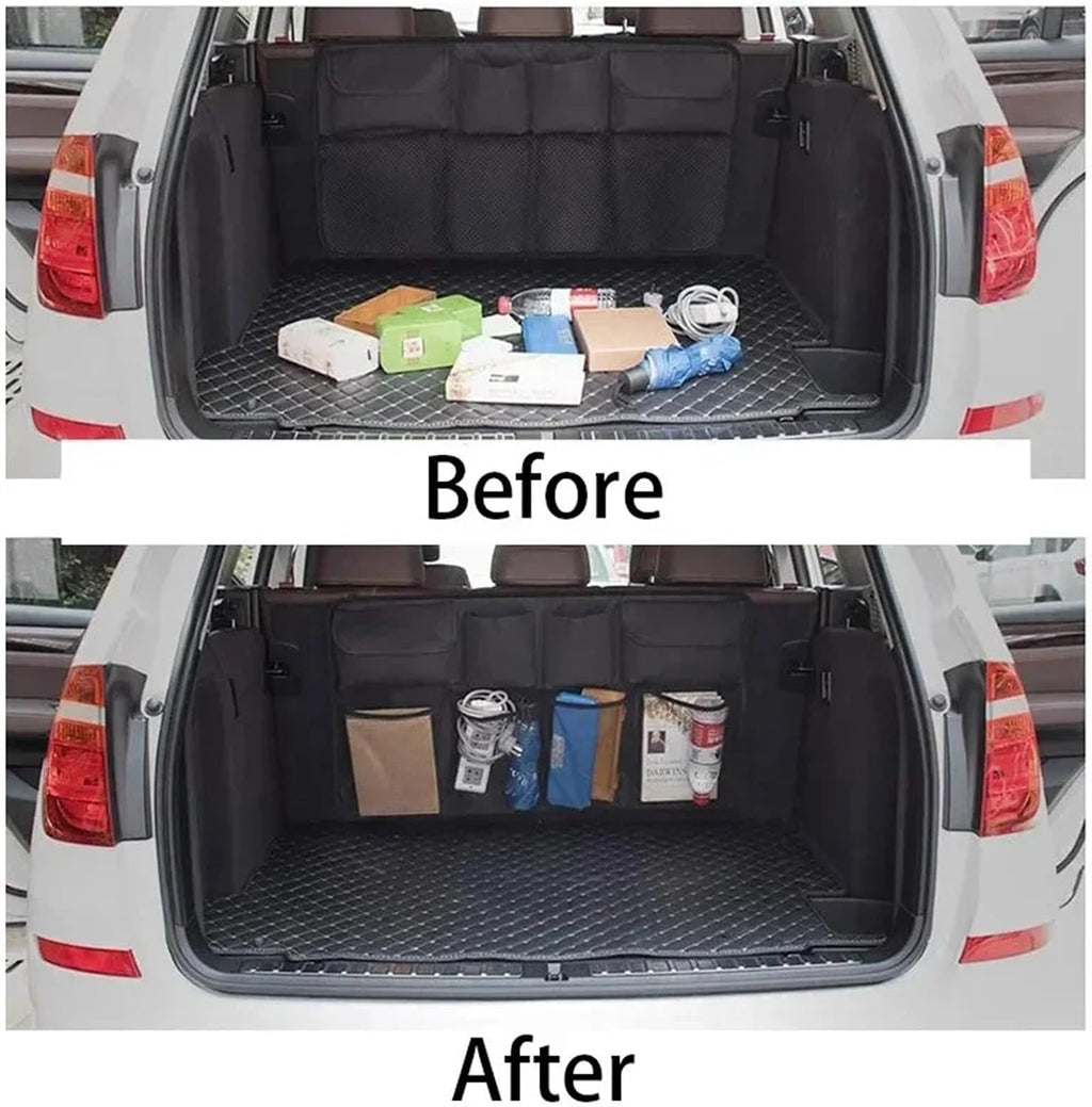 Universal Car Truck Bag Rear Seat Storage Organizer Large Capacity Loading Mesh Support Pocket(Upgraded A)