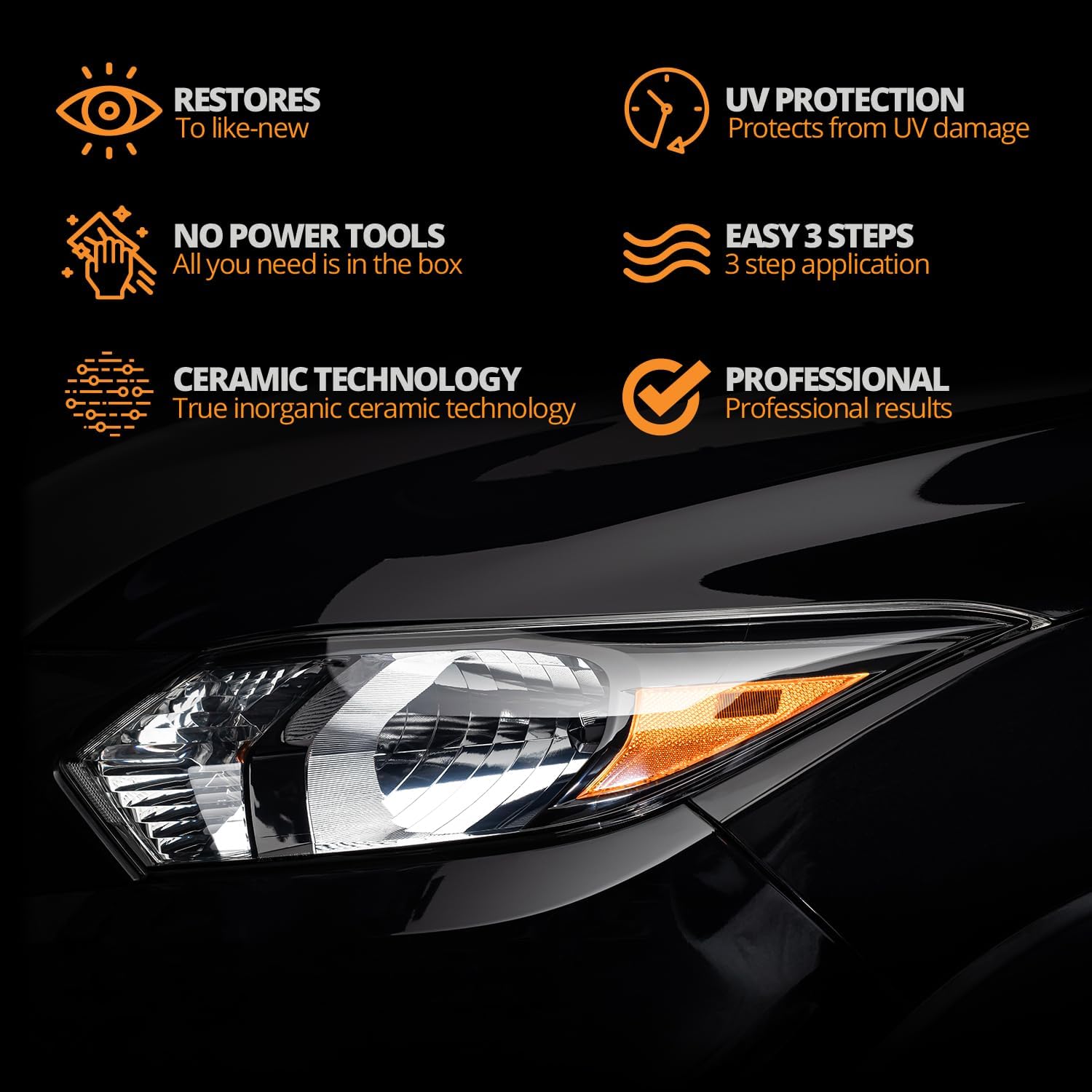 CERAKOTE® Ceramic Headlight Restoration Professional Detailer Pack (20 Ceramic Wipes) - Brings Headlights Back to Like New Condition - Step 3 Only (Pack of 2)