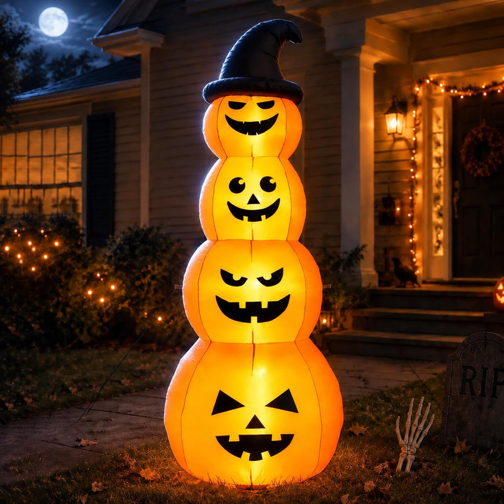 8FT Halloween Inflatable Stacked Pumpkins Outdoor Party Decor