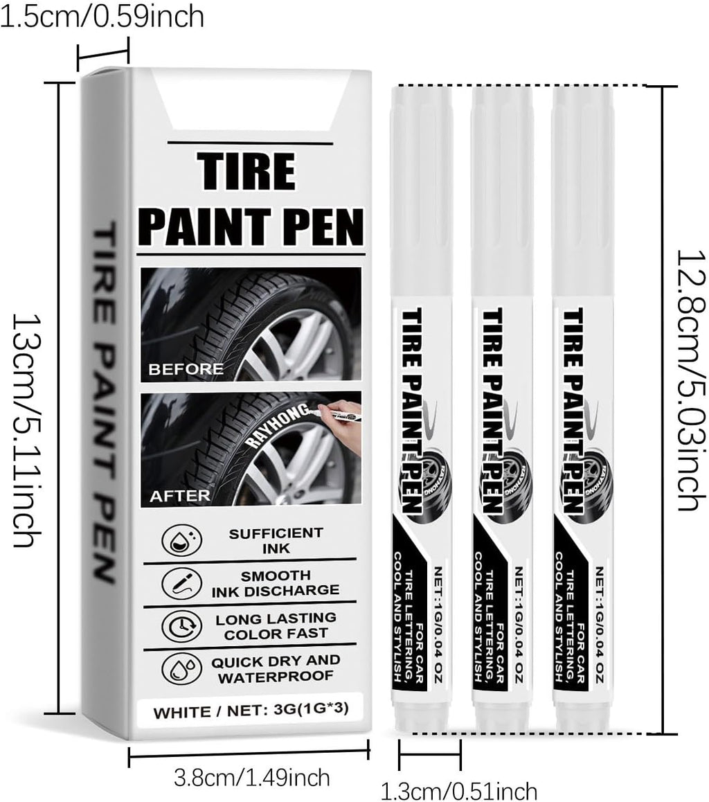 15Pcs White Tire Paint Pen Quick Drying for Car Tire Lettering Water Temperature Car Marker Pen Repair