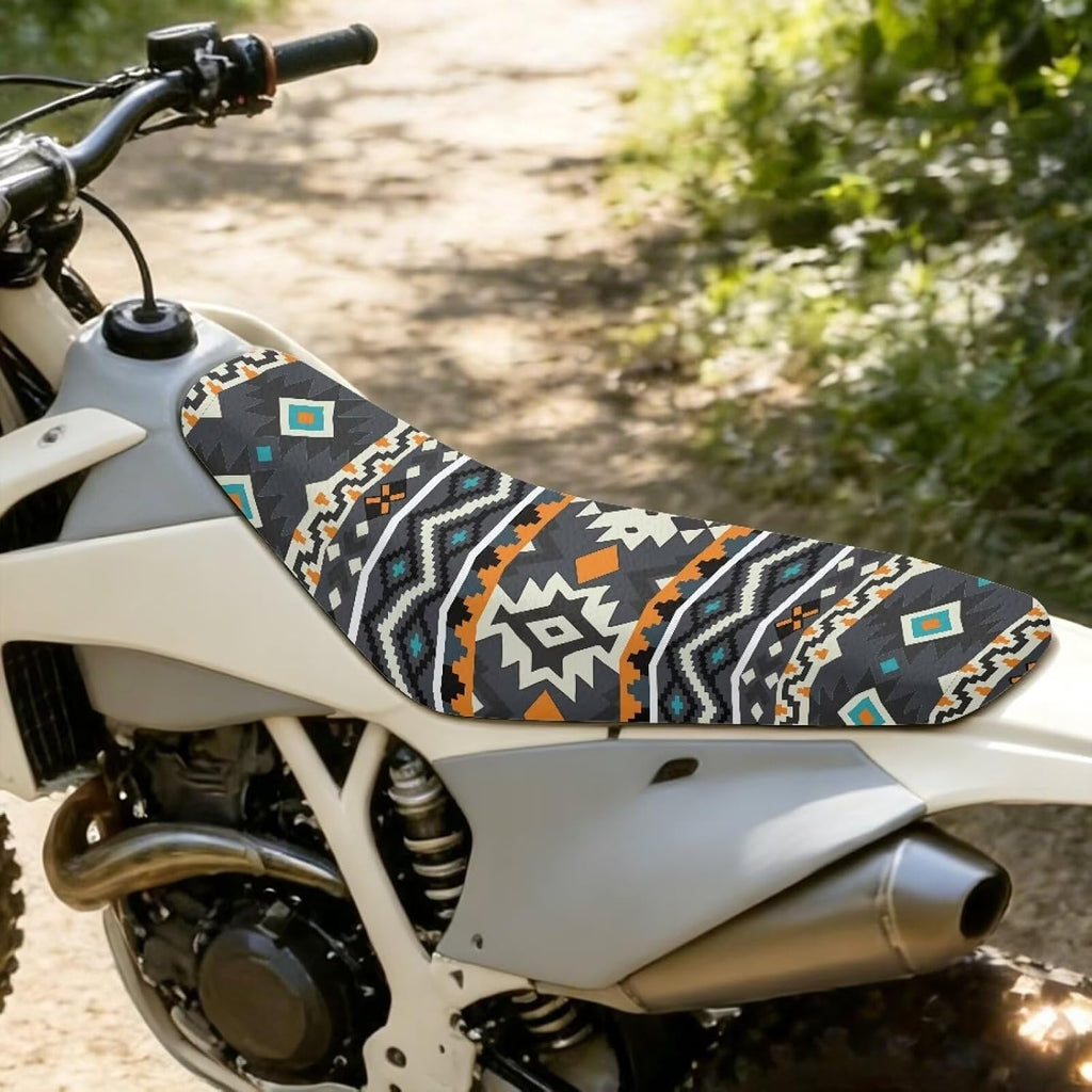 Aztec Tribal Dirt Bike Seat Cover Anti Slip Motorcycle Seat Cover Scratch-Resistant for E Dirt Pit Bike Ebike Motocross Motorcycle Enduro KX KLX 65 80 85 100 110 250 450