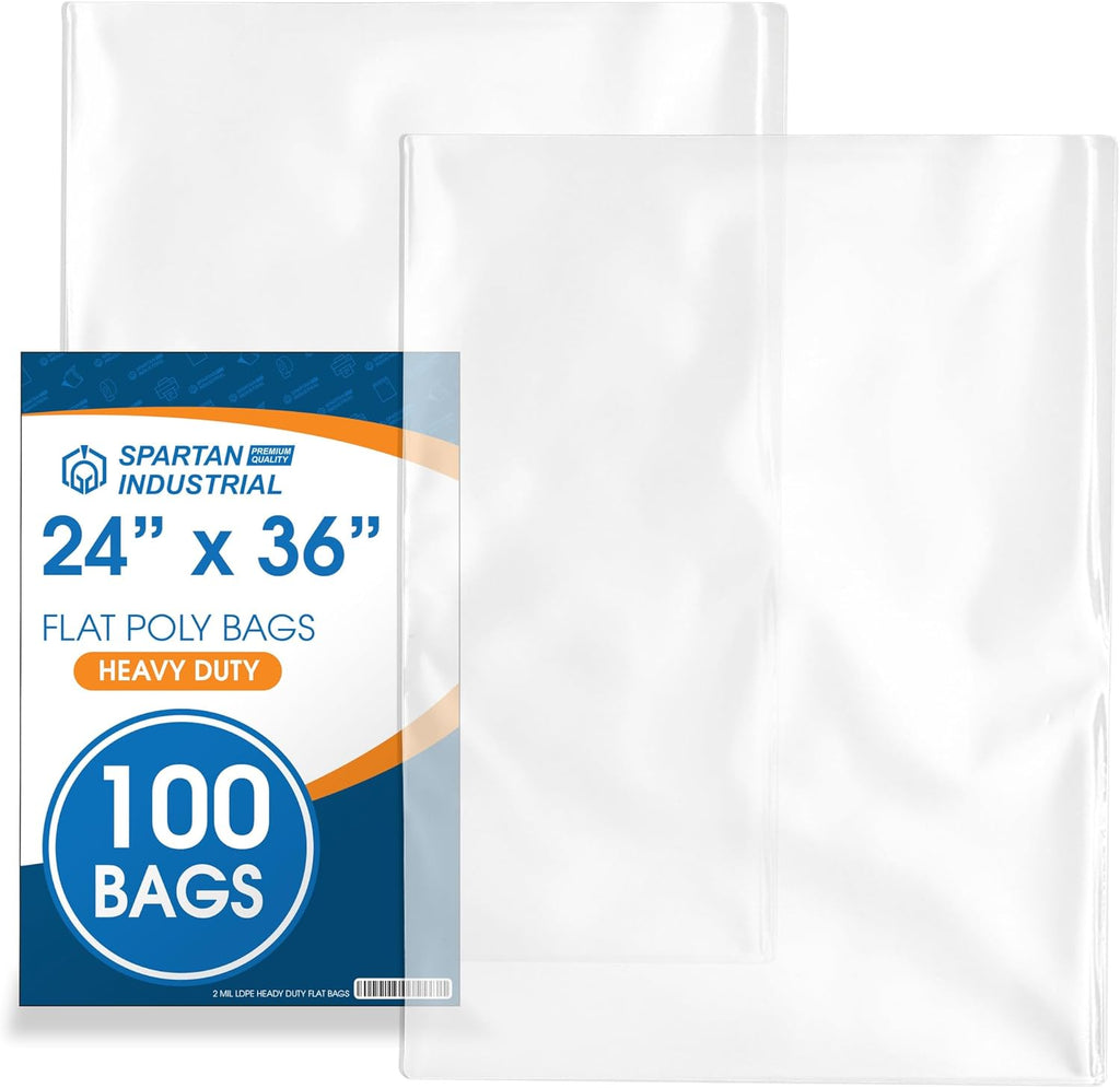 24" x 36" open-end flat poly bags (100, main product view