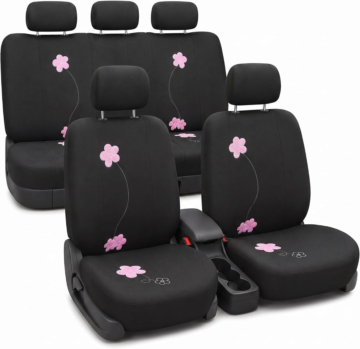fh group full set cloth car seat covers, main product view