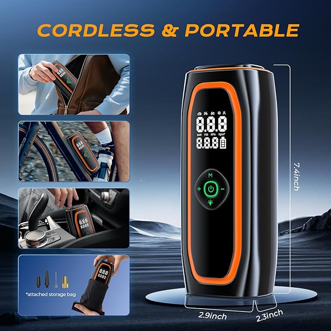 Tire Inflator Portable Air Compressor, 220PSI Air Pump - Image 6