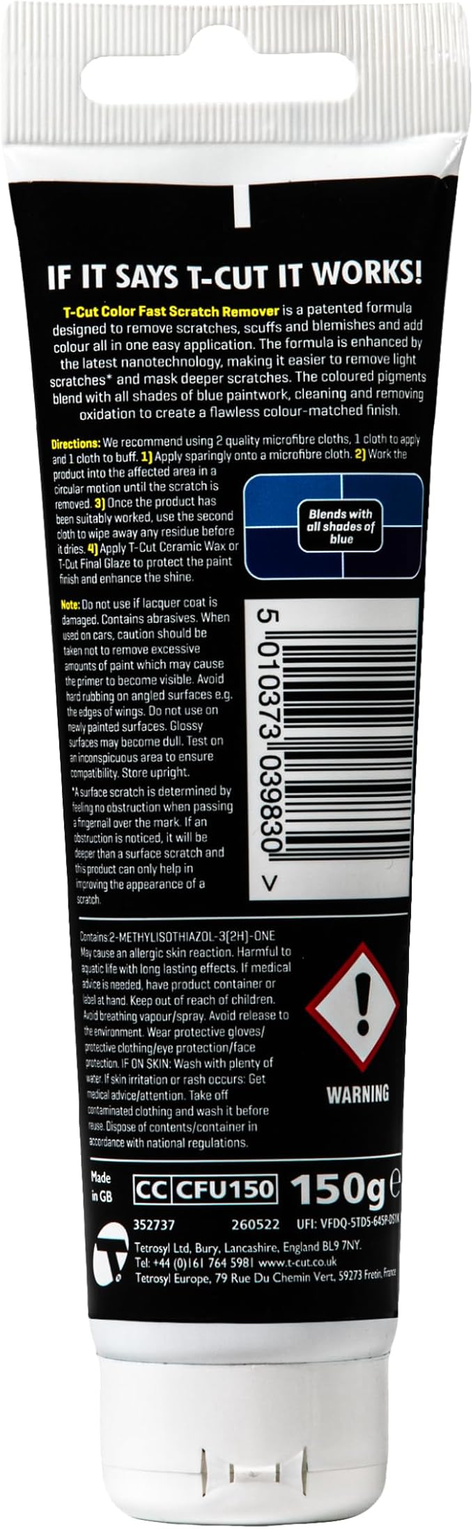 T-Cut Blue Scratch Remover, Color Fast Paintwork Restorer Car Polish, 5.3 Oz - Image 2