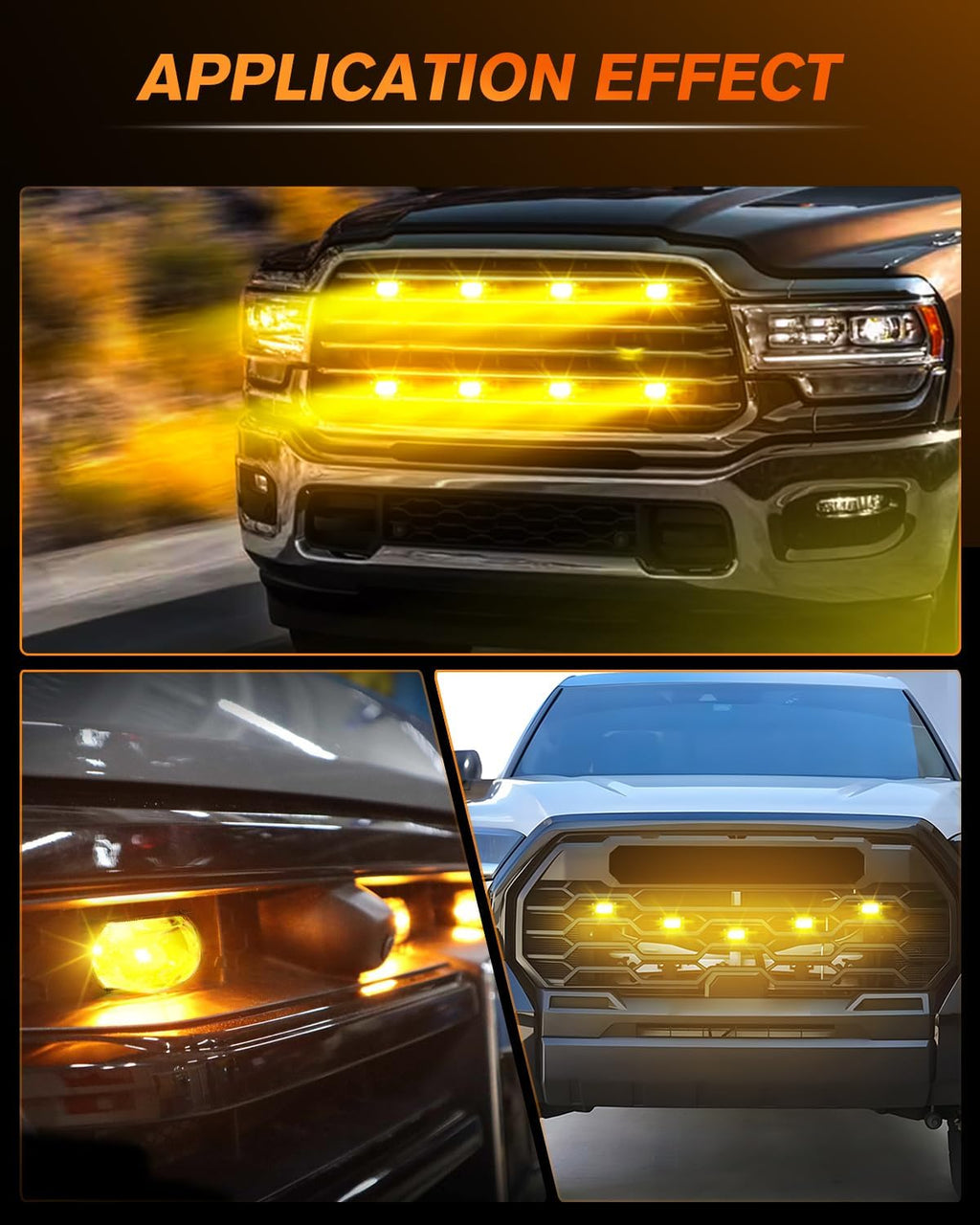 super slim led grille driving lights - 0.8, front angle view