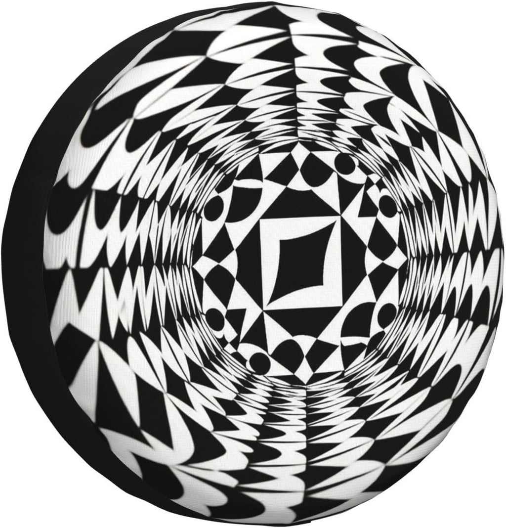 3D Optical Illusion Trap Print Universal Spare Tire Cover for RV, Jeep | Wheel Protector Fits Rv, Trailer, Jeep, Shield Tires From Sun, Dirt And Rain For Outdoor Storage