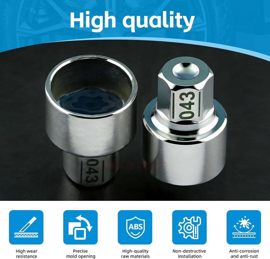 #043 Compatible with BMW 1 3 5 7 8 X2 X3 X5 X6 Wheel Lock Key Tire Lug Key | 043 Wheel Locking Nut Key Replacement