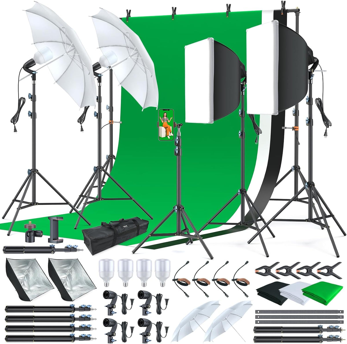 linco lincostore photo video studio light kit am169, main product view
