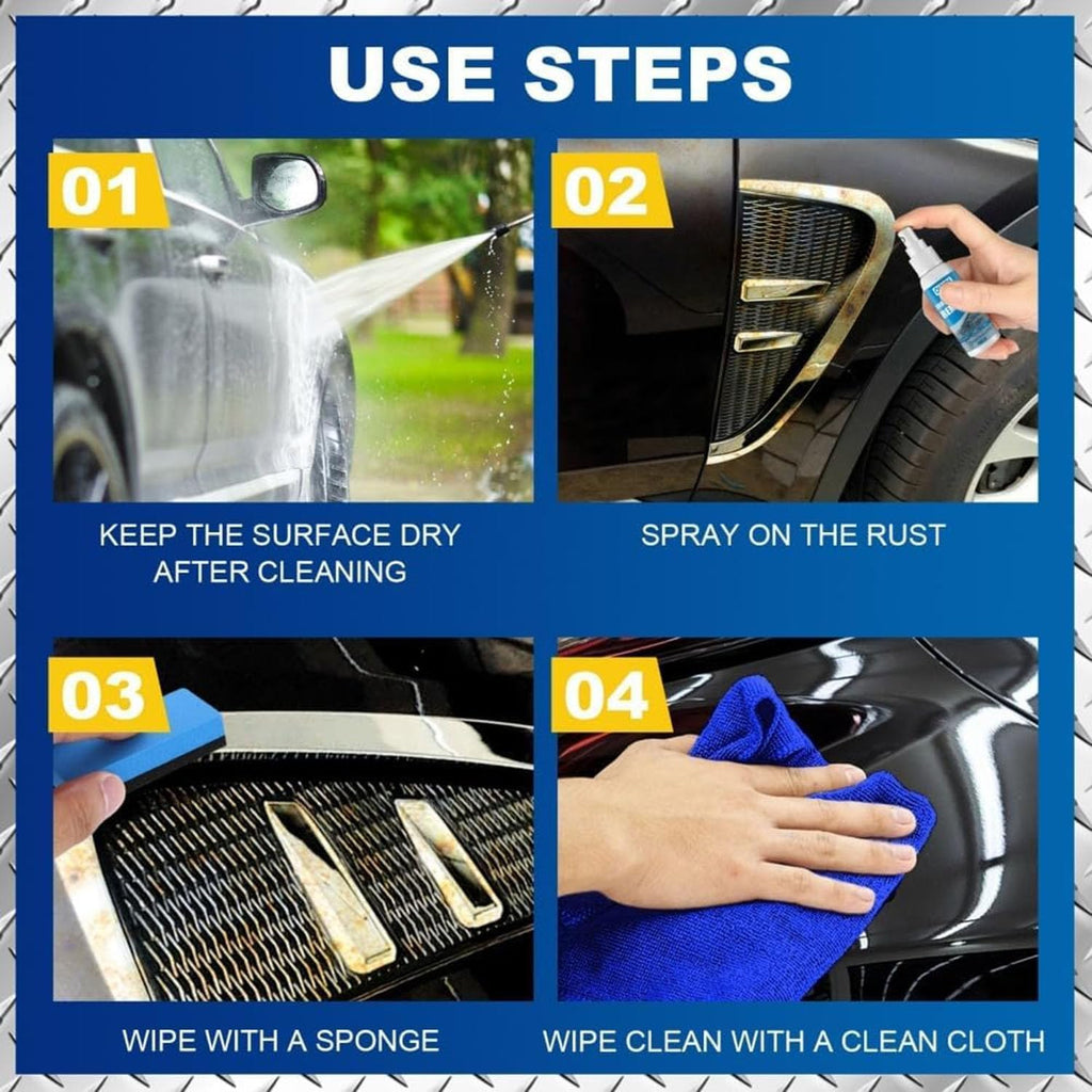Multi-functional Quick-Acting Rust Removal Spray, Portable Rust Remover Spray for Metal, Iron Power Remover, Car 𝐑ust Removal Spra𝐲, Fast-Acting Oxidation Remove𝐫, Easy Spra𝐲 Application (2pcs)