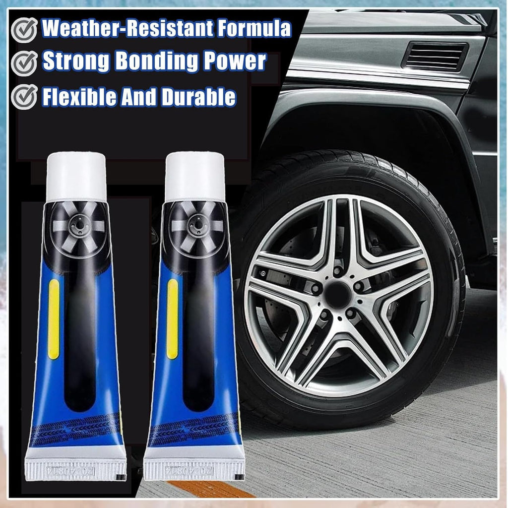 60ml Weather-Resistant Waterproof Flexible Tire Repair Adhesive, Multifunctional Car Tire Repair Glue,Waterproof Strong Tire-Repair Sealant (Black,5PC)