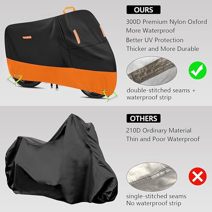 Heavy Duty Motorcycle Cover 300D Oxford Heavy Duty Oxford Dirt Bike Cover 450cc - Image 4