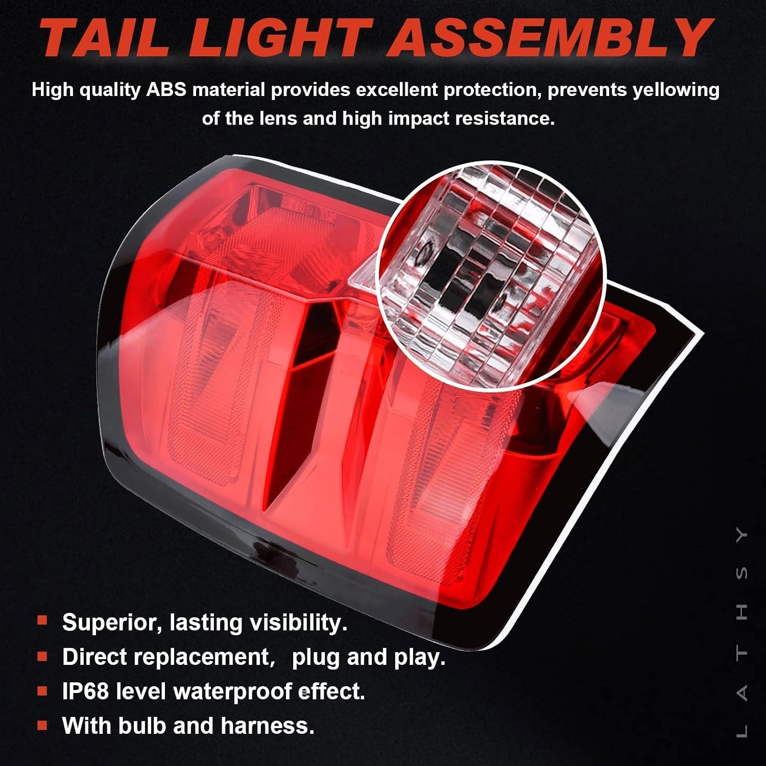 Tail Light Compatible With 2014-2019 Chevy Silverado 1500 2500 HD GMC Sierra 3500 HD Left Driver Side Taillight Replace 23431875 Halogen