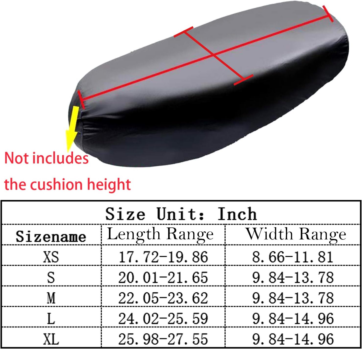 Modengzhe Waterproof Motorcycle Seat Cover, Rainproof & Dustproof, 27 x 14 inches Fit for Small-Size Motorcycle Moped Scooter, Black Size XL