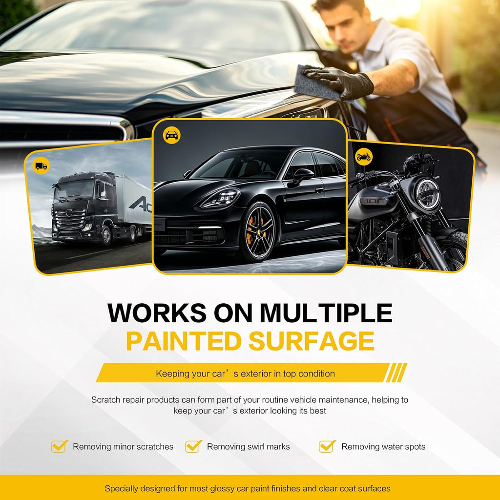 Nano Scratch Remover, Plastic Polish Scratch Remover, Deep Car Scratch Remover Kit, Quick Repair Scratches and Restore Shine for Car 2pcs