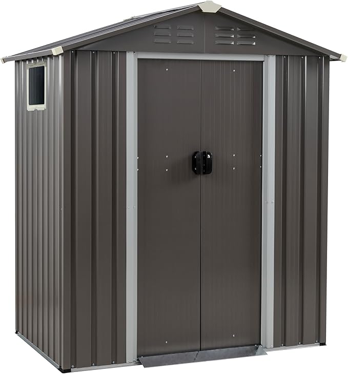 Vongrasig 5 x 3 x 6 FT Outdoor Storage Shed, Metal Tool Shed Clearance Garden - Image 8