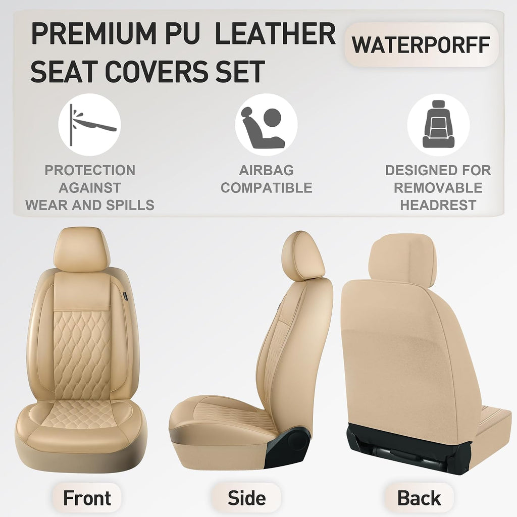 caromop faux leather car seat covers full set,luxury, package contents