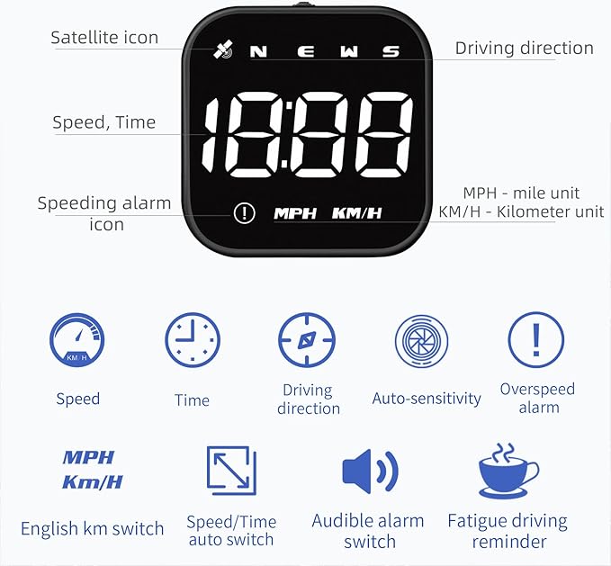 G4S Digital GPS Speedometer, New HUD Car Head Up Display - Image 3